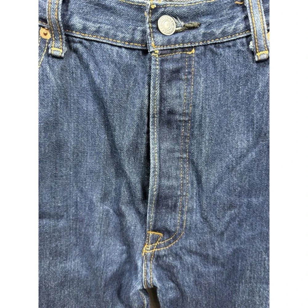 Levi's 501 Jeans Men 36x34 Blue Button Fly Straight Original Dark Wash American